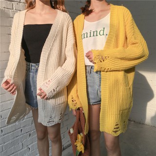 [pre] Cardigan long sleeve knitting scarf