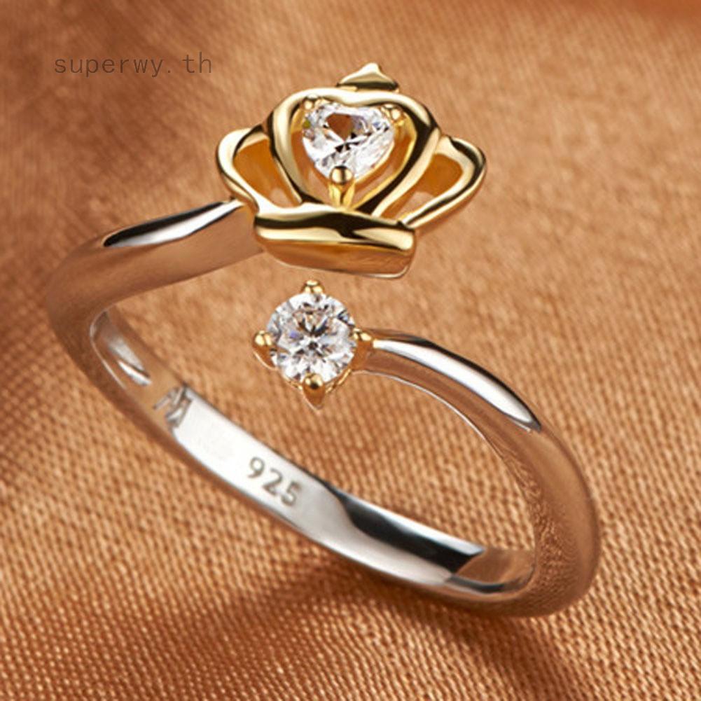 Jewelry Crown Opening Ring Adjustable Korean Zircon Ring