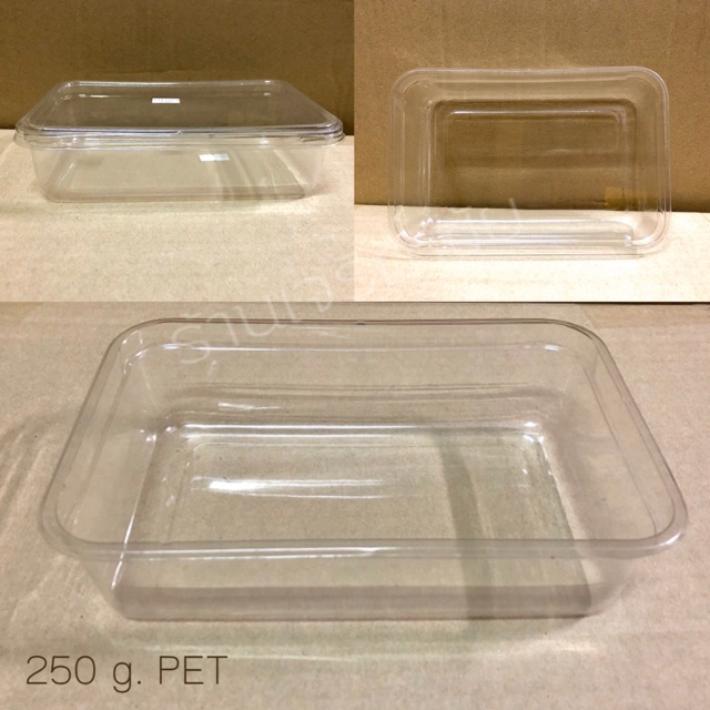 กล่องข้าวพลาสติกใช้สำหรับใส่อาหาร  ขนาด 250g ใส PET ทนความร้อน