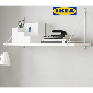 IKEA PERSHULT BURHULT  ชั้นวางของ แผ่นไม้พร้อมฉากรับชั้น 20x30 ซม. 1คู่ 2 ชิ้น พร้อมสกรูและพุก บรรทัด ikea