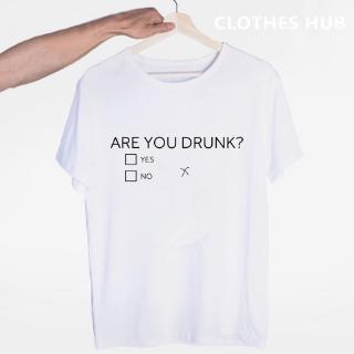 zw are you drunk เสื้อยืดแขนสั้นคอก ลม