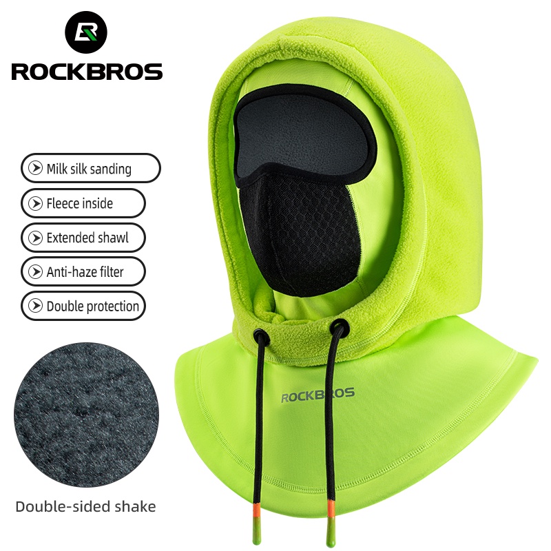 ROCKBROS หมวกกันน็อค ผ้าพันคอ ผ้ากํามะหยี่ แบบเต็มหน้า ให้ความอบอุ่น กันลม สําหรับขี่จักรยานยนต์ ฤดูหนาว