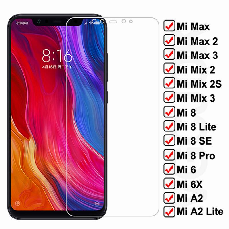 9D กระจกนิรภัยสําหรับ Xiaomi Mi 8 SE A2 Lite Mix 2S 3 ฟิล์มกระจกนิรภัยบน Mi 6 6X Max 2 3 ป้องกันหน้าจอ
