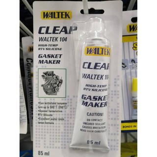 WALTEK 104 CLEAR HIGH-TEMP RTV SILICONE 85ml กาวทาประเก็น กาวทาประเก็นรถ กาวทาประเก็นฝา กาวปะเก็นซิลิโคน ทนความร้อนสูง