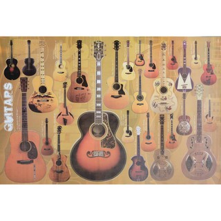 โปสเตอร์ กีตาร์ guitar รูปภาพ ติดผนัง สวยๆ poster 34.5 x 23.5 นิ้ว (88 x 60 ซม.โดยประมาณ)