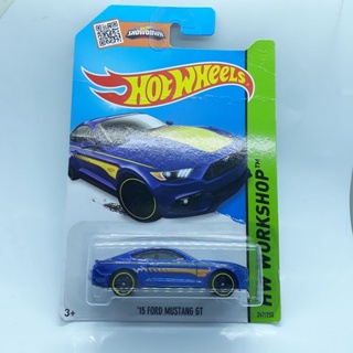 รถเหล็ก Hotwheels 15 FORD MUSTANG GT สีน้ำเงิน (ib20)