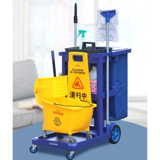 รถเข็นทำความสะอาด Cleaning trolley รถเข็นพลาสติกอเนกประสงค์สำหรับแม่บ้าน,รถเข็นทำความสะอาดโรงแรม ✅สินค้าพร้อมส่ง