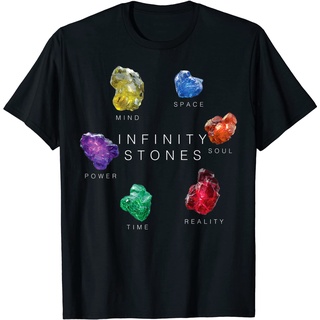 ROUND คอลูกเรือเสื้อยืด คอกลม พิมพ์ลาย Marvel Avengers Endgame Infinity Stones สําหรับผู้ใหญ่-4XL