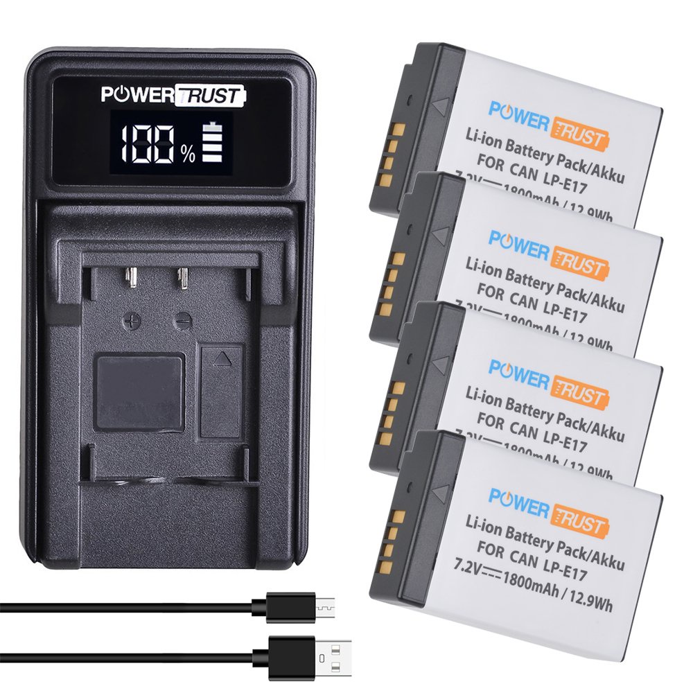 LP-E17 LPE17 Battery and LED USB Charger for Canon EOS M3 M6 T6i T6s 750D 760D 200D 800D 8000D Kiss 