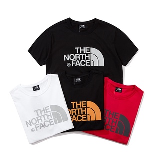 เสื้อยืดสีขาวเสื้อท็อปส์ แนวสตรีท ♥The♢North ** Fa-- เสื้อยืดแขนสั้น ลายนูน สะท้อนแสง สําหรับทุกเพศ