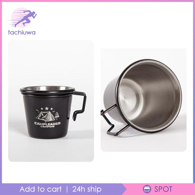 4 Pieces Coffee Cups Handle Drinking Mugs for Camping Travel Fishing Hiking #8