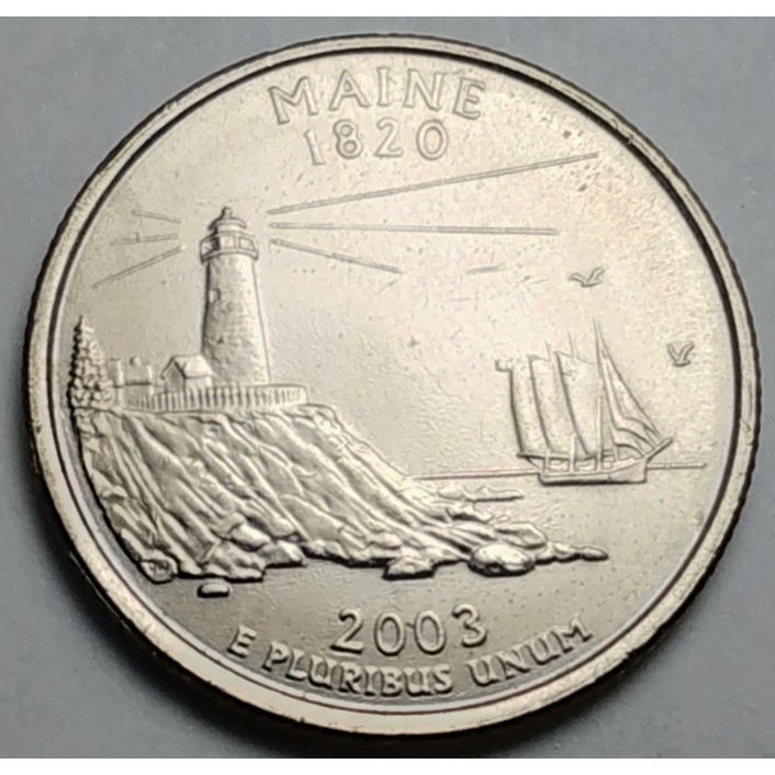 สหรัฐอเมริกา (USA), ปี 2002, 25 Cents รัฐเมน (Maine),  ชุด 50 รัฐของประเทศสหรัฐอเมริกา