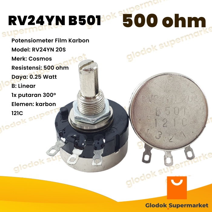 Cosmos RV24 500 โอห์ม Potentiometer RV24YN 20S B501