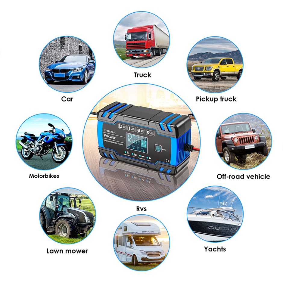เครื่องชาร์จแบตเตอรี่ FBC122408D Car Battery Charger แบตเตอรี่ และซ่อม ...