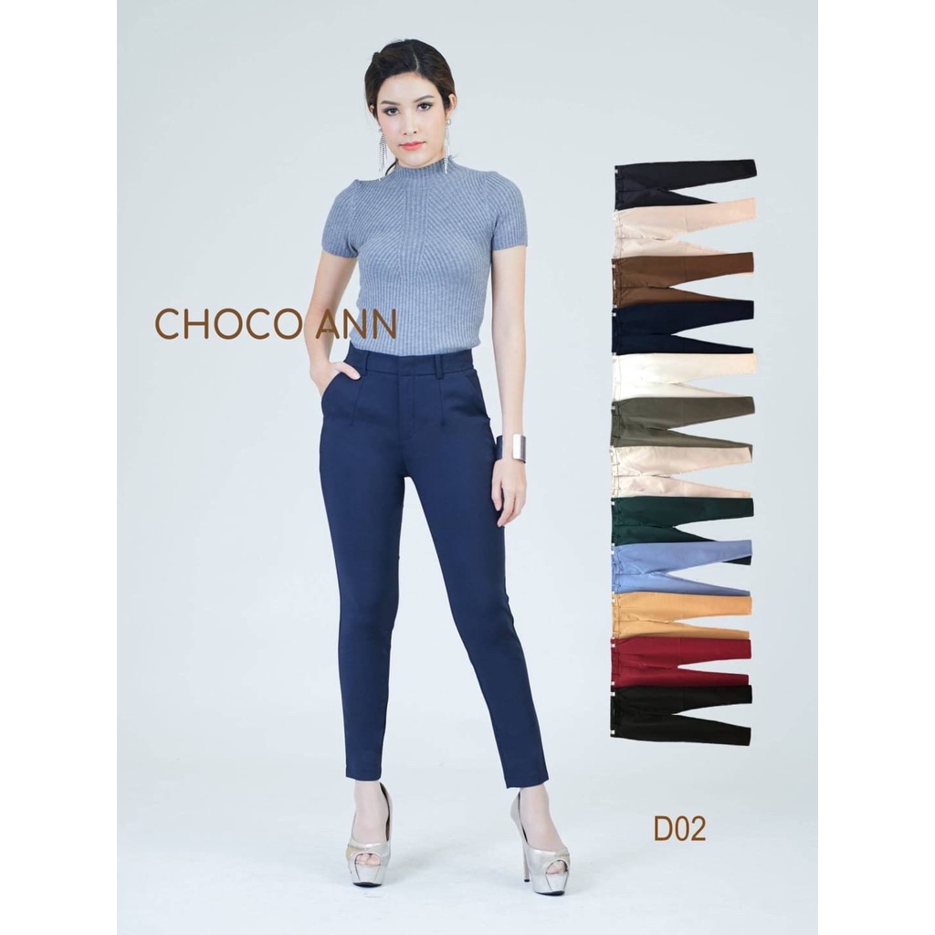 Choco ANN ZIPPER FRONT LONG TROUSERS D02