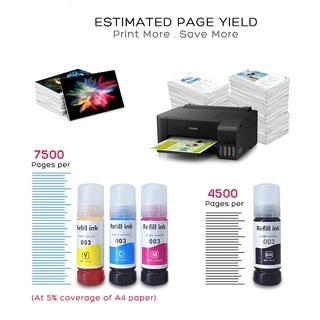 Refill Ink หมึก Epson 003 For L3110 L3210 L3150 L3250 L5190 ผลิตจากญี่ปุ่น คุณภาพด QYSX