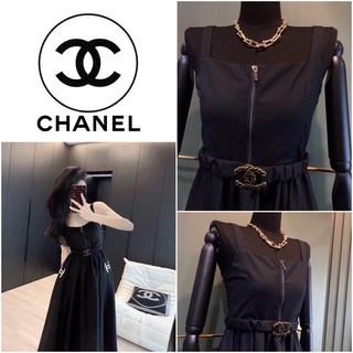 ชุดเดรส CHANEL SUMMER COLLECTION SS22 COTTON DRESS WITH BELT