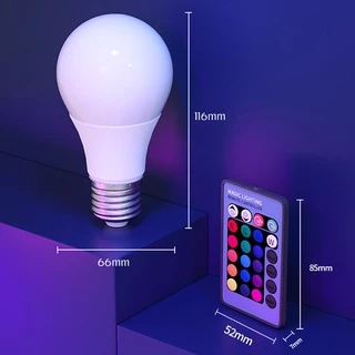 หลอดไฟสี LED PAE-38W E27 พร้อมรีโมท ปรับได้16สี 4ระดับ หลอดTiktok เน็ตไอดอล เสริมแสงถ่ายรูป หลอดไฟสร้างบรรยากาศ