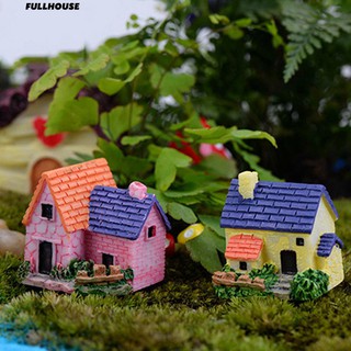 💎♥ มินิ Fairy Garden เรซิ่น Thatched บ้าน Decor ตุ๊กตา Micro ตกแต่ง