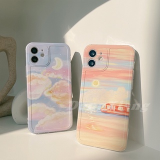 เคสโทรศัพท์ซิลิโคนนิ่ม ลายภาพวาดสีน้ํามัน รูปพระอาทิตย์ตก Thostr สําหรับ Huawei Nova 3I 5T 7I Y6P2020 Y7A P20 P20 Lite P30 P30 Lite Y9 2019 Y9 Prime Y7 Pro Y9S Hostr