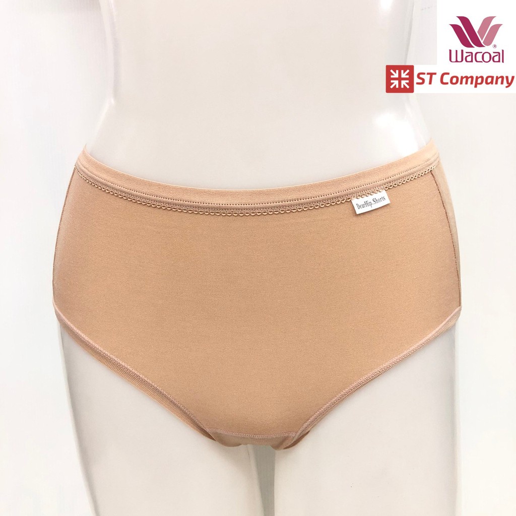 ❣Wacoal Dear Hip Shorts Panty สีเบจ-ดำ 2 ชิ้น รุ่น WU4883 กางเกงใน ผู้หญิง เต็มตัว ไม่มีตะเข็บ กระชับก้น เก็บก้น