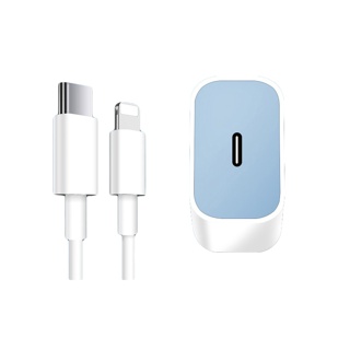 โปรโมชั่น : ชุดชาร์จเร็วสำหรับไอโฟน PD สายชาร์จสำหรับไอโฟน PDหัวชาร์จสำหรับไอโฟน PD USB-C 20W สายชาร์จสำหรับไอโฟน Data Cable หัวชาร์จ PD 20W สำหรับ 12mini1212Pro11x877Pxrxs61313Pro MAX