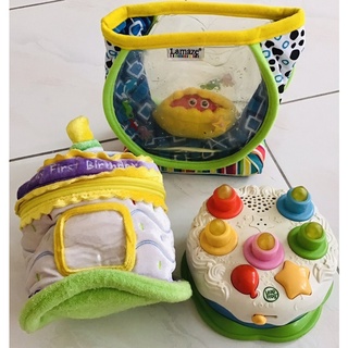 Used⛳️3ชิ้น❤️เค้กLeap Frog งานเครื่องมีเสียงเพลงมีไฟ😘ตู้ปลา จำลอง Lamaze และ🎁กล้องทิชชูทรงขนมเค้ก น่ารักปลอดภัยดีต่อเด็ก