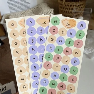 สติ๊กเกอร์ตัวอักษรภาษาอังกฤษ แบบสี ขนาดเล็ก สําหรับตกแต่งสมุดไดอารี่ 1 แผ่น