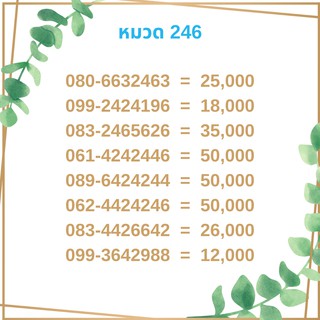 เบอร์มงคล 246 เบอร์มังกร เบอร์จำง่าย เบอร์รวย เบอร์เฮง ราคาถูก ราคาไม่แพง