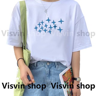 แฟชั่นเกาหลีคอกลมรูปแบบเสื้อยืดสําหรับผู้หญิง Unisex เสื้อยืดท็อปส์ซู Tees #M-TS061 2Z%