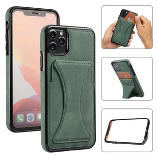 เคสโทรศัพท์มือถือหนัง พร้อมช่องใส่บัตร สําหรับ iPhone 11 Pro Max XR X XS Max 7 8 Plus