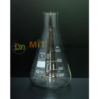 Erlenmeyer Flask Narrow Neck 50ML 100ML 125ML 250ML 500ML (GLASSCO) ขวดชมพู่