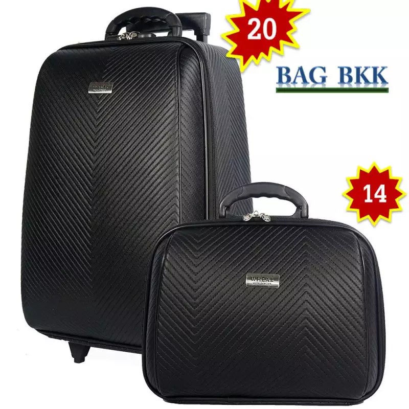 BAG BKK Luggage WHEAL กระเป๋าเดินทางล้อลาก ระบบรหัสล๊อค เซ็ทคู่ ขนาด 20 นิ้ว/14 นิ้ว Luxury Classic Code F7807-20