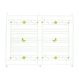 ชุดเหล็กดัดหน้าต่าง 130x125 ซม. ผีเสื้อใบไม้ สีขาว |ZWF|