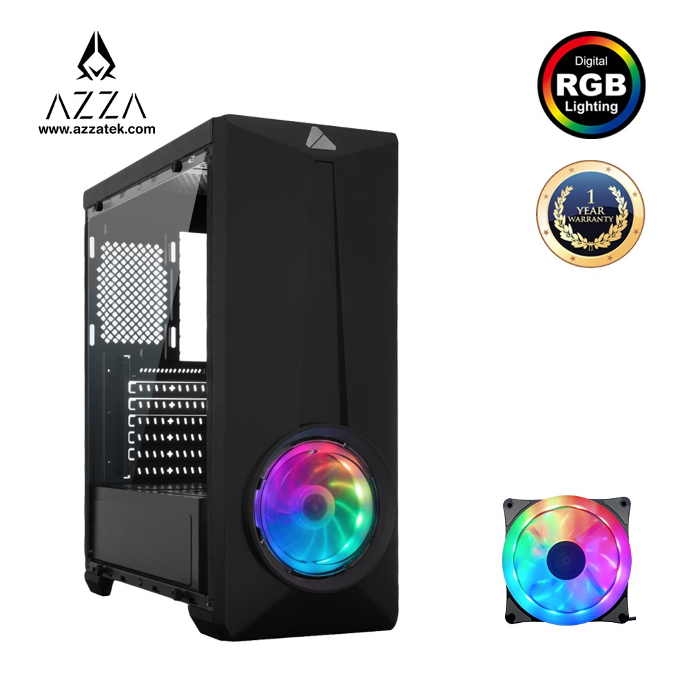 AZZA  Mid Tower Gaming Computer Case ARC 241 – Black