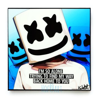 DJ Marshmello #1 มาร์ชเมลโล่ DJ producer ดีเจ EDM เพลง Music ดนตรี รูปภาพ​ติด​ผนัง​ pop art ของขวัญ​ แต่งบ้าน