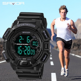 SANDA New Military Sport Watch Men Alarm 30M Waterproof Watches LED Back Light Digital Wristwatches Relogio Masculino 31