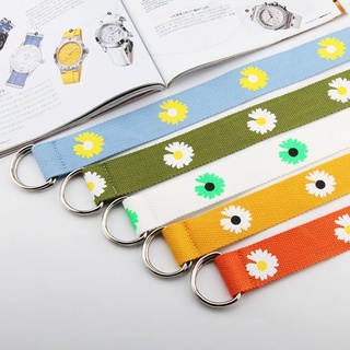 เข็มขัดผ้าแคนวาสลายดอกไม้หลายสี CANDY COLORED NOTCHED DAISY PRINT CANVAS BELT