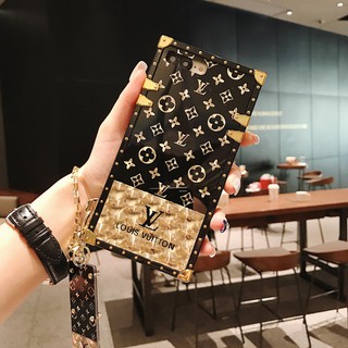 เคสโทรศัพท์ For iPhone 6 6s 7 8 Plus X Xs Max Xr 13 12 Mini 11 Pro Max Fashion Brand Glitter Square Phone Case