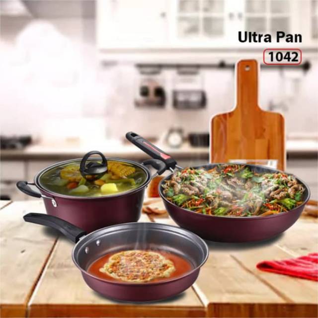 TEPLON ULTRA PAN 3 SET 1042 KITCHEN FRYING PAN