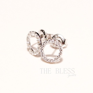 The Bless Jewelry ต่างหูเงิน 92.5% 💰 ชุบโรเดียม Rhodium เเท้ งานเกาหลี 100% 🔥พร้อมส่ง!!🔥 (TB-ER45218)