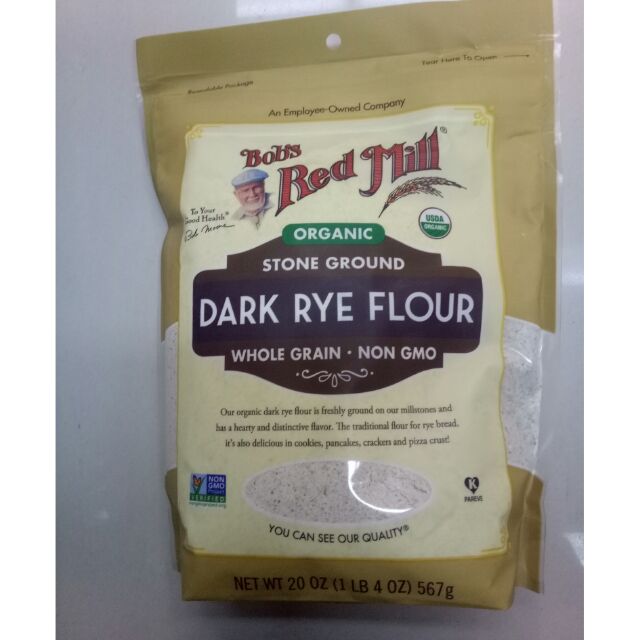 Bob's Red Mill, Organic, Dark Rye Flour, 567 g แป้งข้าวสาลี