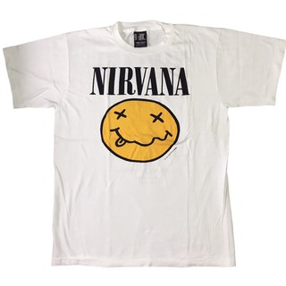 เสื้อยืดแฟชั่น เสื้อยืดวง NIRVANA สมายล์ลี 90’ Size’ L / XL