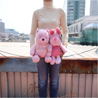 ตุ๊กตา Pooh หมีพูห์ &amp; Piglet พิกเล็ต Pink Flora 12นิ้ว Winnie the Pooh พู พูห์ หมีพู