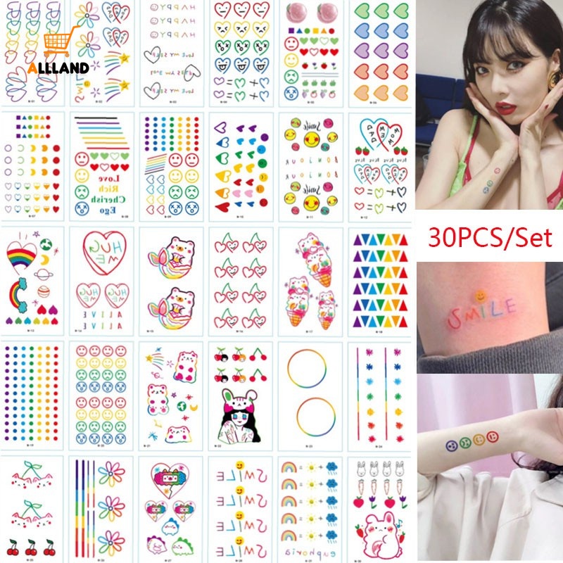 สติ๊กเกอร์รอยสักชั่วคราวกันน้ําสไตล์เกาหลี