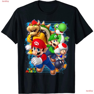 เสื้อยืดแขนสั้น Nintendo Super Mario Luigi Bowser Spray Paint T-Shirt T-Shirt Popular T-shirts