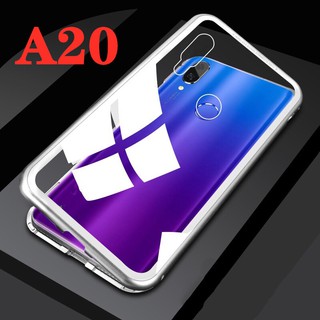 Case Samsung Galaxy A20 ซัมซุง เคสแม่เหล็ก มีกระจกด้านหลังอย่างเดียว เคสประกบ360 Magnetic Case 360 degree ประกบหน้า-หลัง