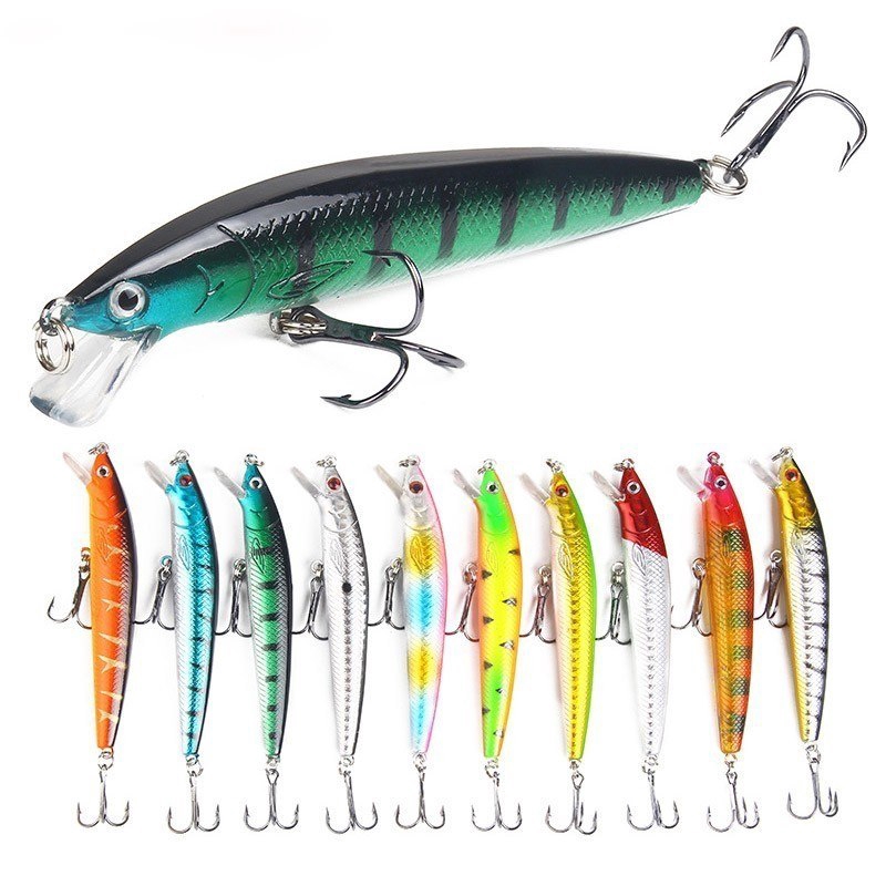 เหยื่อตกปลา เหยื่อตกปลา อุปกรณ์ตกปลาสําหรับทะเลทะเลสาบลอยเลเซอร์ Minnow เหยื่อแข็งสําหรับเบสตกปลา Wobbler Crank เหยื่อปลา Lure
