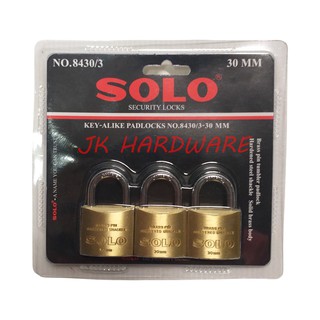 SOLO No.8430/3 กุญแจคีย์อะไลค์ กุญแจบ้าน กุญแจคล้อง กุญแจ โซโล กุญแจสปริง