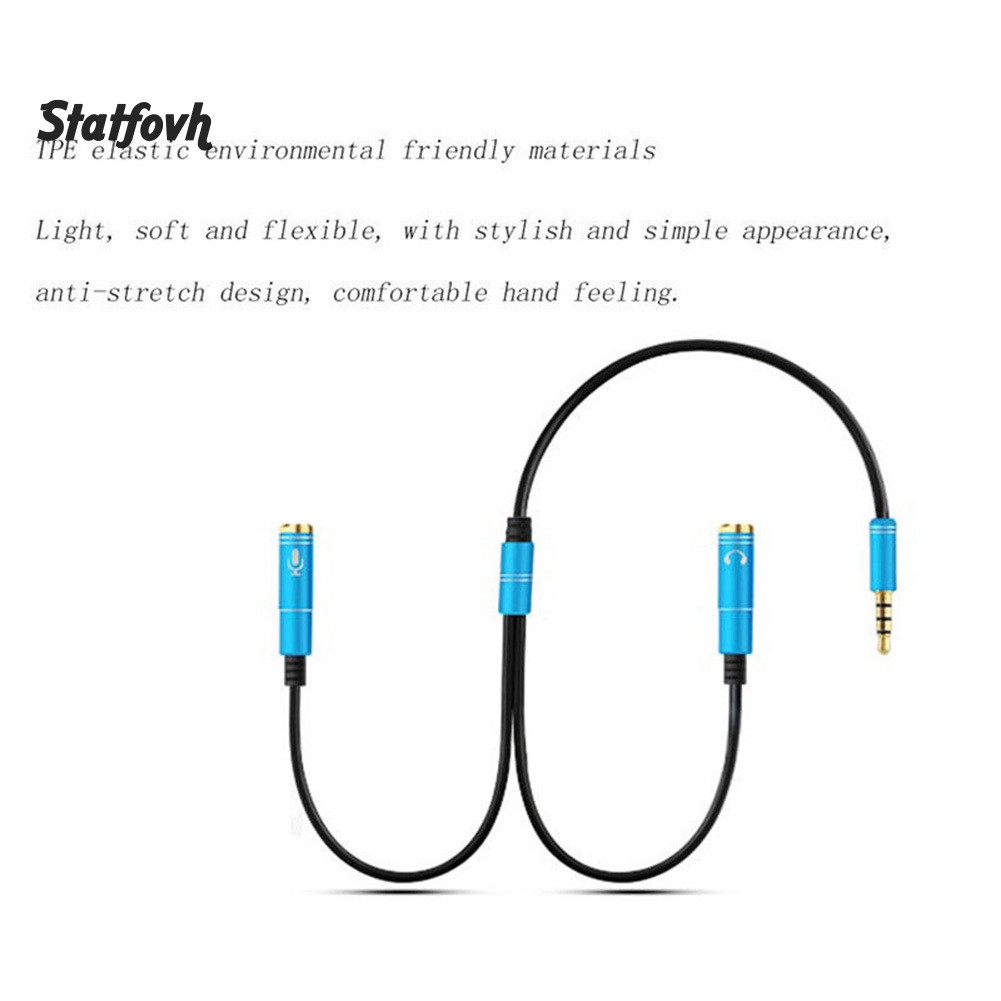 ○ST 3.5mm Jack Stereo Headphone Mic Audio Y Splitter Extension Adapter  Cable Cord | Shopee Thailand